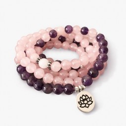 MALA Quartz rose & Améthyste