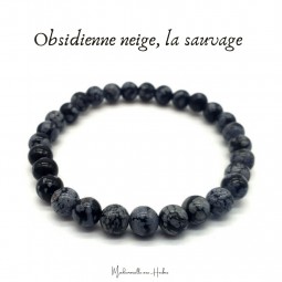 Bracelet Obsidienne neige,...