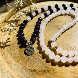 MALA Quartz rose & Améthyste
