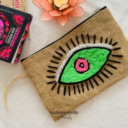 Trousse MAH en jute brodée