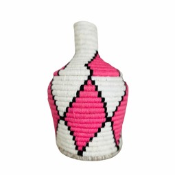Panier Berbère – Blanc & Rose