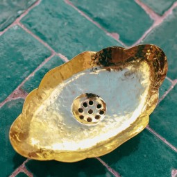 Porte-Savon Fleur en Laiton...